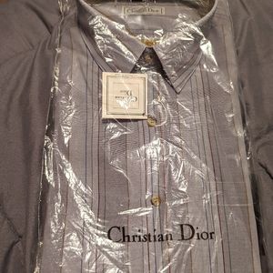 Christian Dior Men's Large Button Down long sleeve shirt Vintage NWT
